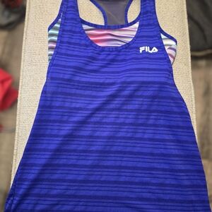Fila Women's Striped Royal Blue Tank Top